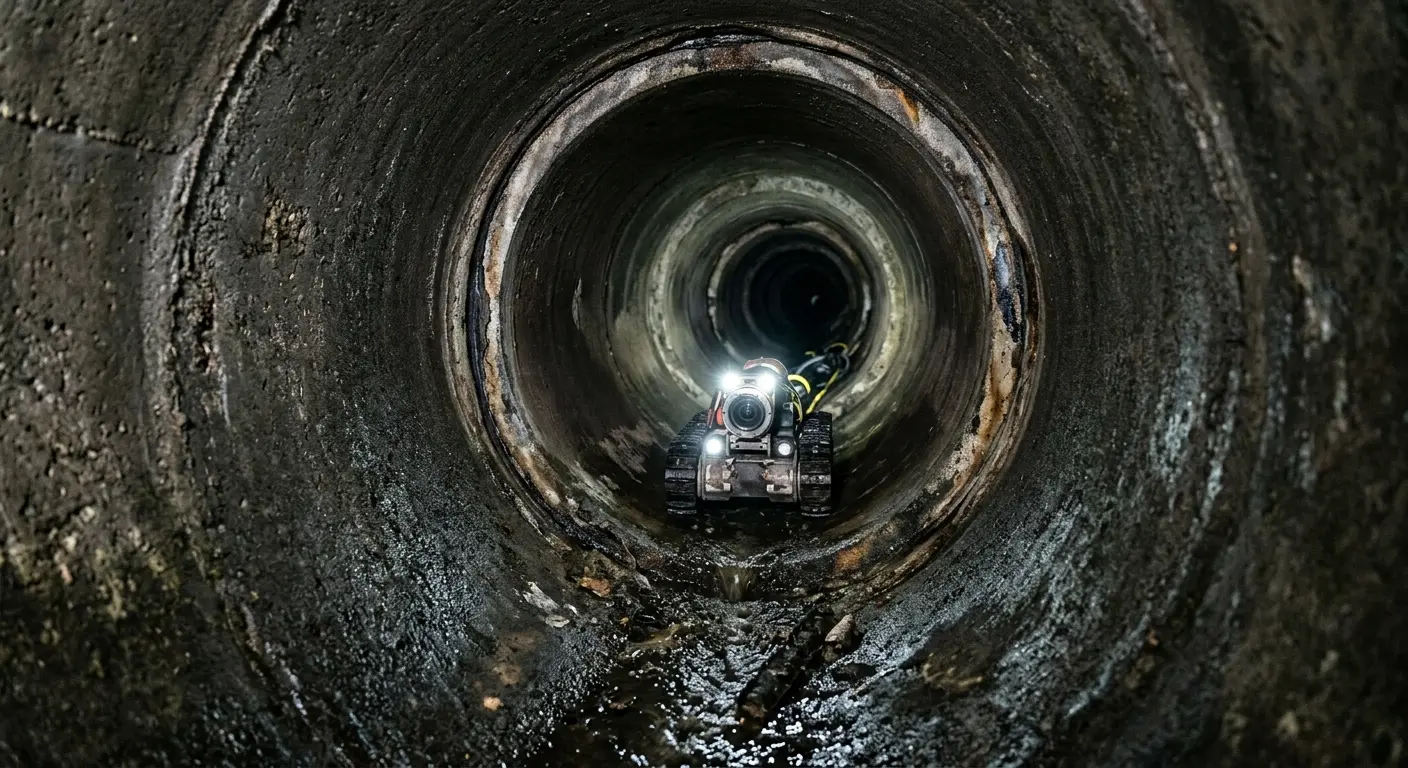 Robotic sewer camera inspecting pipe interior for Sewer Line Repair in Grosse Pointe Farms